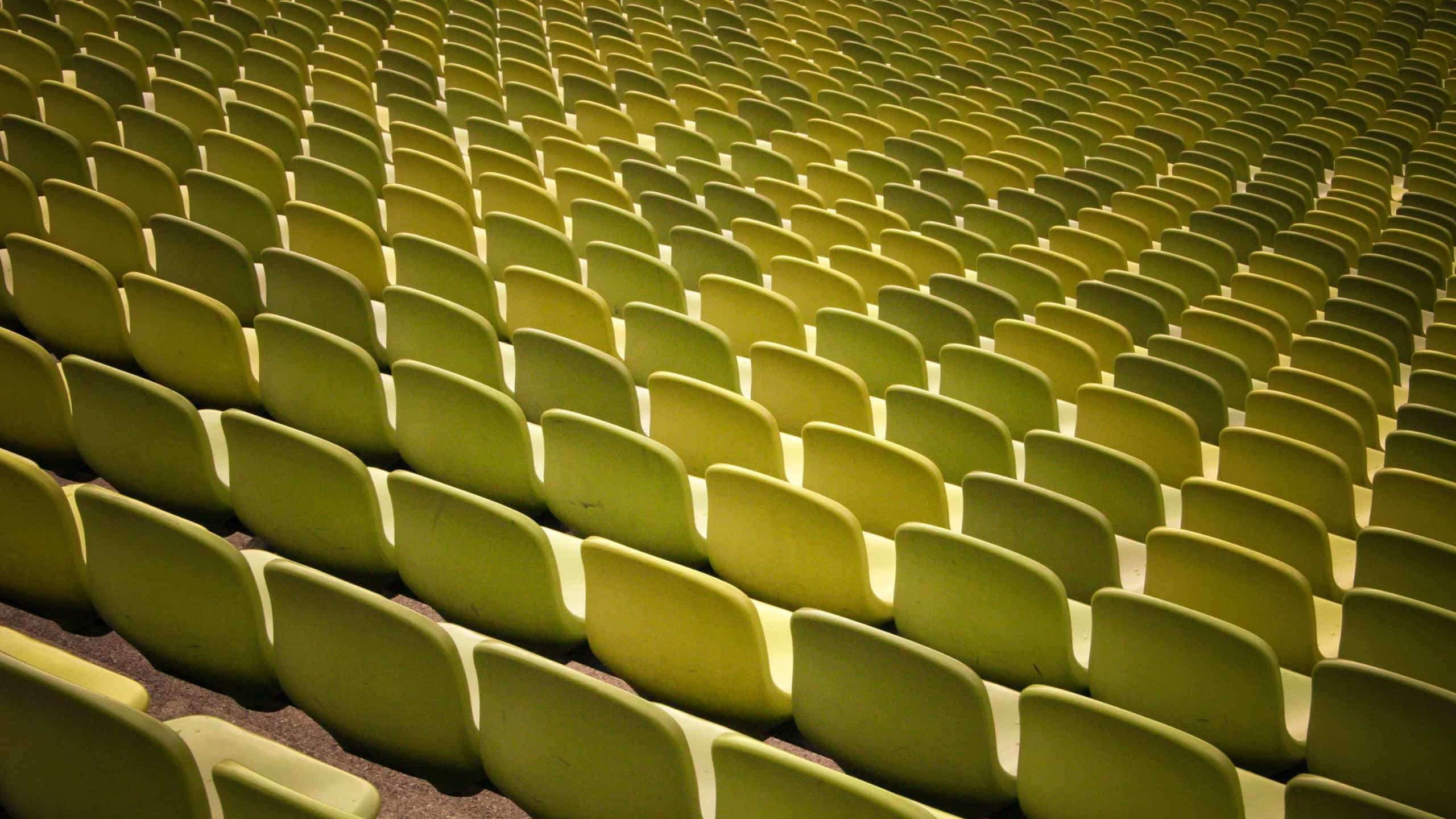 Green stadium chairs
