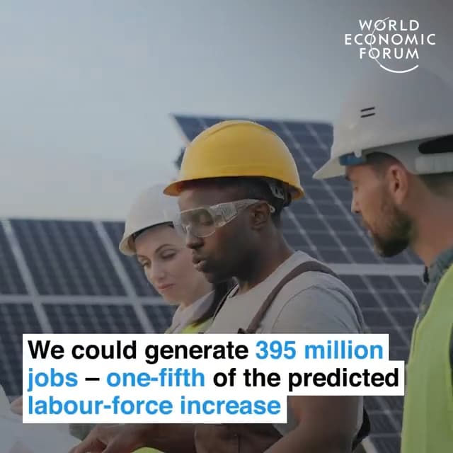 我们可以创造约3.95亿个就业岗位，预计约占全球劳动力增长的五分之一