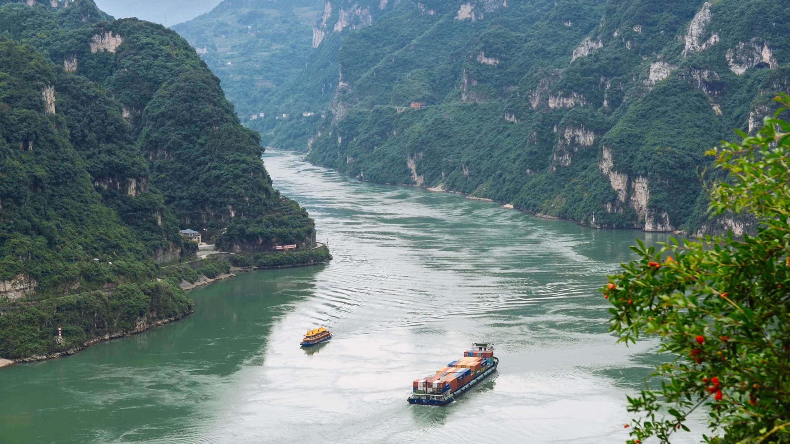Container ships on the Yangtze River
