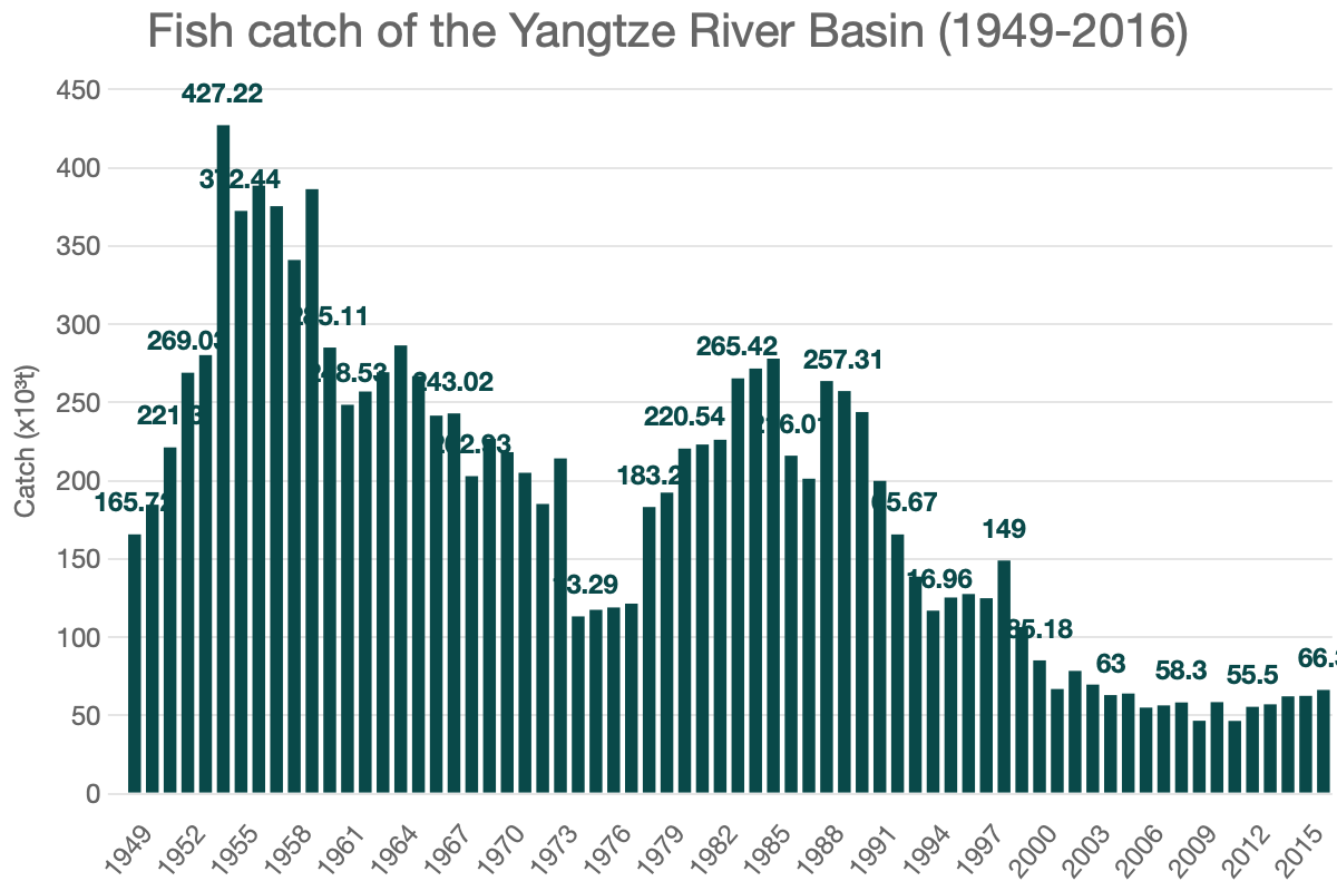 Fish catch of the Yangtze River Basin (1949-2016)