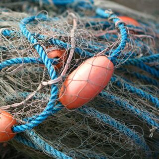 Dried fishing net